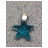 925 Sterling Silver Blue Starfish Pendant