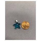 925 Sterling Silver Blue Starfish Pendant
