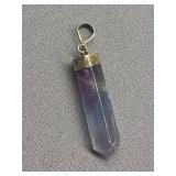 Sterling Silver Amethyst Crystal Pendant 925
