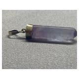 Sterling Silver Amethyst Crystal Pendant 925