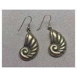 Vintage Sterling Silver Nautilus Earrings Mexico - Spratling Inspired Design
