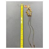 Stone Bead Necklace with Cross Pendant