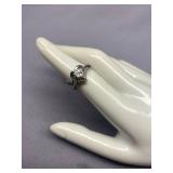 Sterling Silver Heart Ring with Gemstone, 925