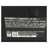 Non-Working RYOBI 40V HP Brushless Whisper Series 22" 2-Stage Cordless Electric Self-Propelled Snow Blower Model # RY408015 - Tool Only