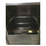 Lot of 3 - Sanus 34" Steel Cases on Casters with Stereo Mixers and a Cracked Samsung 49" Monitor