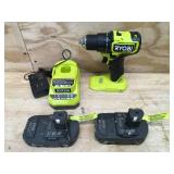 RYOBI ONE+ HP 18V Brushless Cordless Compact 1/2in. Drill/Driver Kit with (2) 1.5 Ah Batteries and Charger Model # PSBDD02K2
