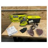 RYOBI 1.2 Amp Corded 5.5 in. Corner Cat Sander with Dust Bag, Sample Sandpaper, and Storage Case