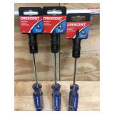 Lot of 3 - Crescent #2 x 6" Screwdrivers