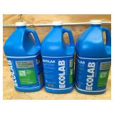 Lot of 3 1 Gallon Jugs of -  Ecolab High Traffic Low Maintenance Floor Finish
