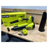 RYOBI ONE+ 18V 100 MPH 350 CFM Cordless Battery Variable Speed Jet Fan Leaf Blower with 4.0 Ah Battery and Charger