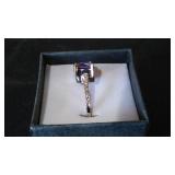 Purple Square Shaped Gemstone Ring.