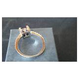 Purple Square Shaped Gemstone Ring.