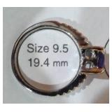 Purple Square Shaped Gemstone Ring.