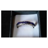 Blue Inlaid Gemstone Ring.