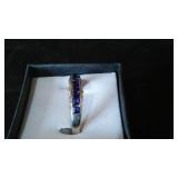 Blue Inlaid Gemstone Ring.