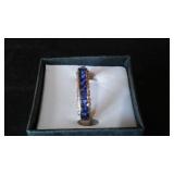 Blue Inlaid Gemstone Ring.