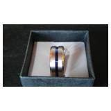 Tungsten Style Blue and Grey Ring.