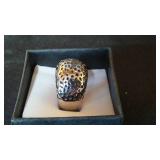 Metal Ring with Spotted Design.