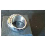 Metal Ring with Spotted Design.