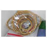 Crochet Thread, Embroidery Hoops, Cording In Covered Tote.