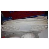 Crochet Thread, Embroidery Hoops, Cording In Covered Tote.