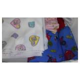 Flannel Remnants, Larger Pieces In Covered Tote.