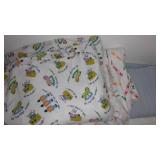 Flannel Remnants, Larger Pieces In Covered Tote.