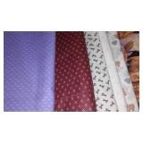 Cotton, Jersey, Flannel Remnants In Covered Tote.