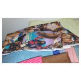 Cotton, Jersey, Flannel Remnants In Covered Tote.