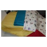 Cotton, Jersey, Flannel Remnants In Covered Tote.