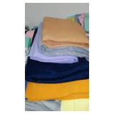 Cotton, Jersey, Denim, Flannel Remnants In Covered Tote.