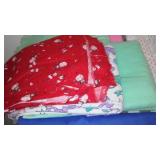 Cotton, Jersey, Denim, Flannel Remnants In Covered Tote.