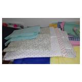 Cotton, Jersey, Denim, Flannel Remnants In Covered Tote.