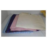 Cotton, Jersey, Denim, Flannel Remnants In Covered Tote.