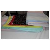 Cotton, Jersey, Denim, Flannel Remnants In Covered Tote.