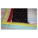 Cotton, Jersey, Denim, Flannel Remnants In Covered Tote.