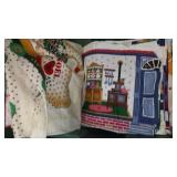 Flannel, Denim, Cotton, Craft Prints In Covered Tote.