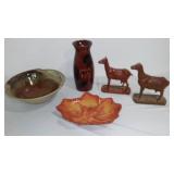 Vintage Royal Haeger Brown Vase With Flowers, and More.