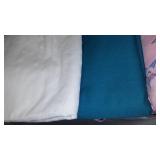 Flannel, Jersey, Cotton, Remnant Material. 18 Gal. Rubbermaid Roughneck Covered Tote.