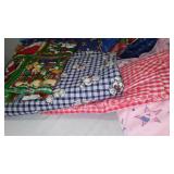 Flannel, Jersey, Cotton, Remnant Material. 18 Gal. Rubbermaid Roughneck Covered Tote.