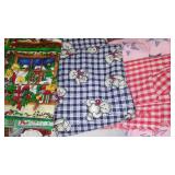 Flannel, Jersey, Cotton, Remnant Material. 18 Gal. Rubbermaid Roughneck Covered Tote.