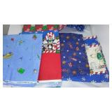 Flannel, Jersey, Cotton, Remnant Material. 18 Gal. Rubbermaid Roughneck Covered Tote.