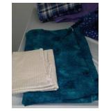 Flannel, Jersey, Cotton, Remnant Material. 18 Gal. Rubbermaid Roughneck Covered Tote.