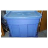 Flannel, Jersey, Cotton, Remnant Material. 18 Gal. Rubbermaid Roughneck Covered Tote.