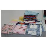 Flannel, Cotton, Some are cut for blankets, Remnant Material, in Covered Tote