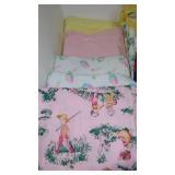 Flannel, Cotton, Some are cut for blankets, Remnant Material, in Covered Tote