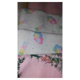 Flannel, Cotton, Some are cut for blankets, Remnant Material, in Covered Tote