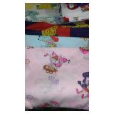 Flannel, Cotton, Some are cut for blankets, Remnant Material, in Covered Tote