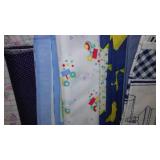 Flannel, Cotton, Some are cut for blankets, Remnant Material, in Covered Tote