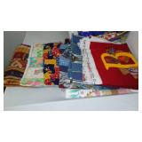 Flannel, Cotton, Some are cut for blankets, Remnant Material, in Covered Tote